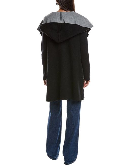 Minnie Rose Black Cashmere-Blend Reversible Cardigan