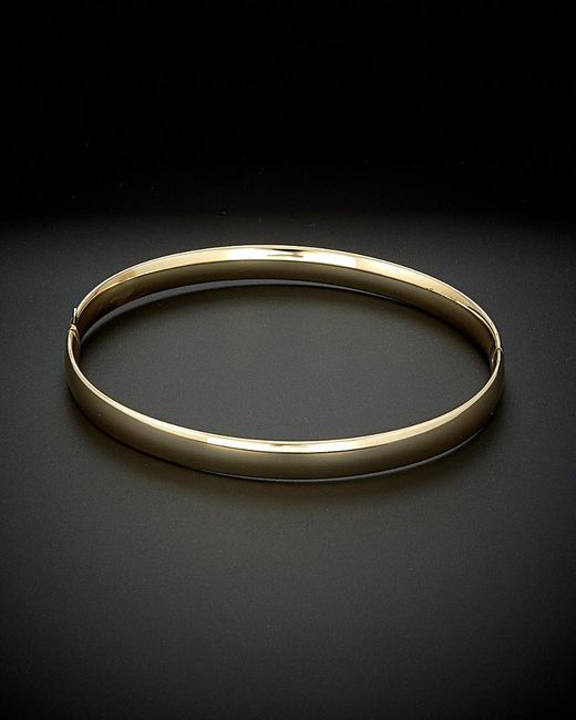 Italian Gold Black 14k Polished Hinged Bangle