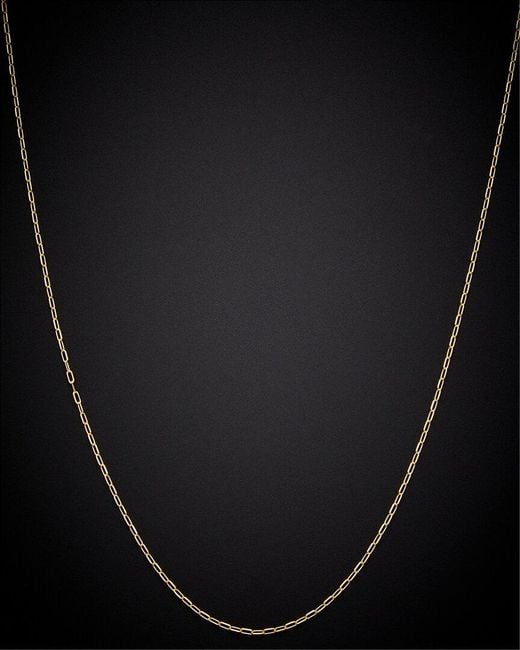 Italian Gold Black 14k Paperclip Chain Necklace
