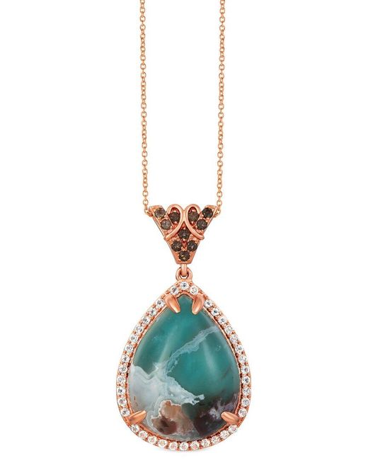 Le Vian Blue 14k Strawberry Gold® 32.32 Ct. Tw. Gemstone Pendant Necklace