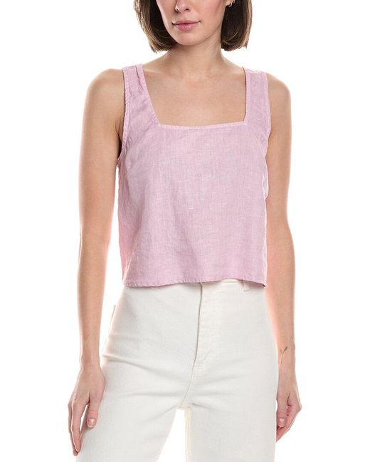Bella Dahl Purple Square Neck Linen Tank