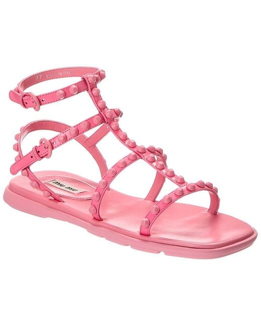 Miu Miu Pink Leather Sandal