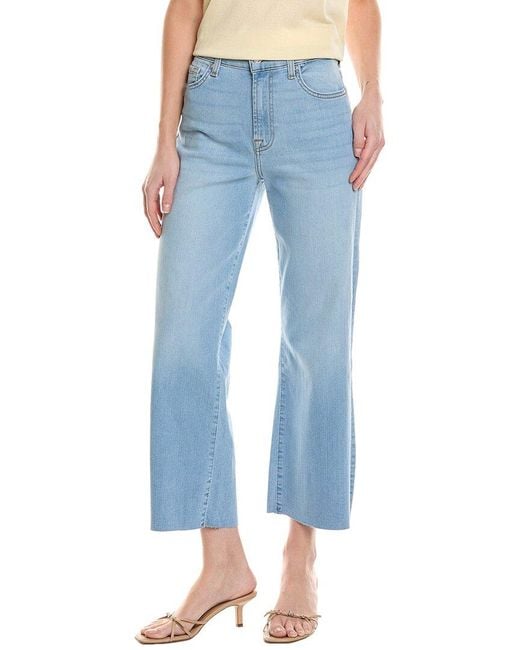 7 For All Mankind Blue Alexa Sirte Cropped Jean