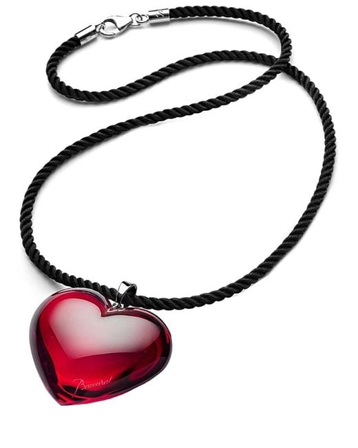 Baccarat Metallic Glamour Silver Crystal Heart Necklace