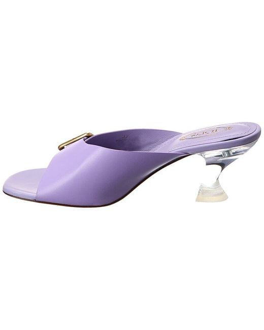 Tod's Purple Leather Sandal