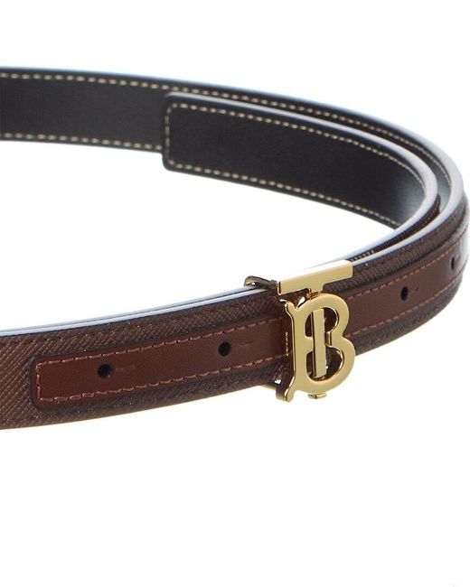 Burberry Brown Reversible Exaggerated Check E-canvas & Leather Belt