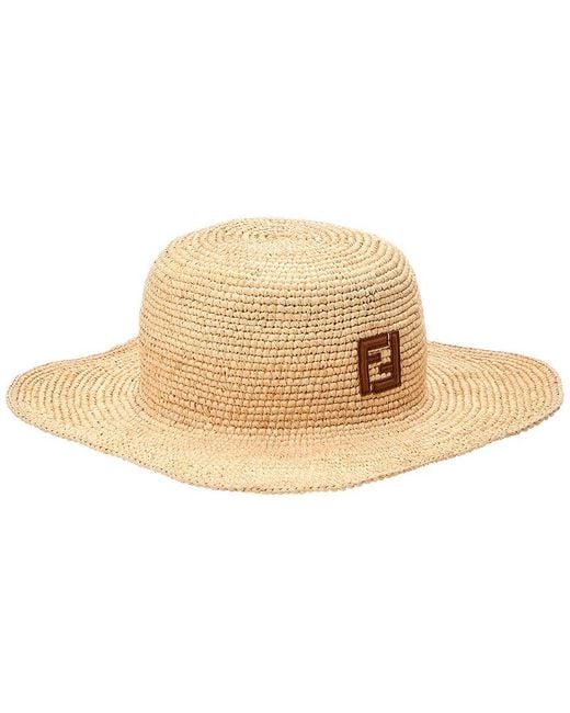 Fendi Natural Raffia Hat