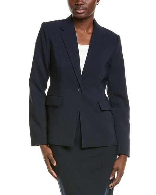 Tahari Blue One-Button Blazer