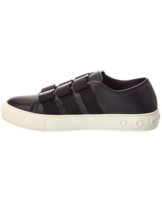 Ferragamo Black Nataly Leather Sneaker