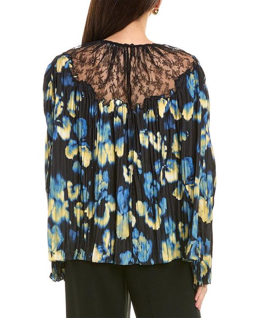 Jason Wu Gray Pleated Silk Blouse