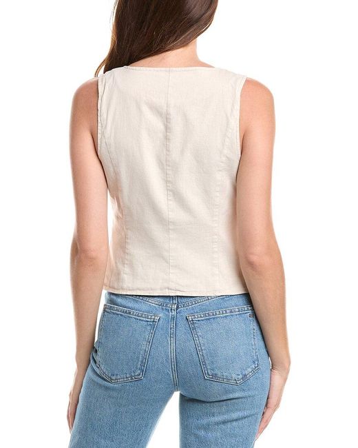 Michael Stars Blue Honey Linen-Blend Button Vest