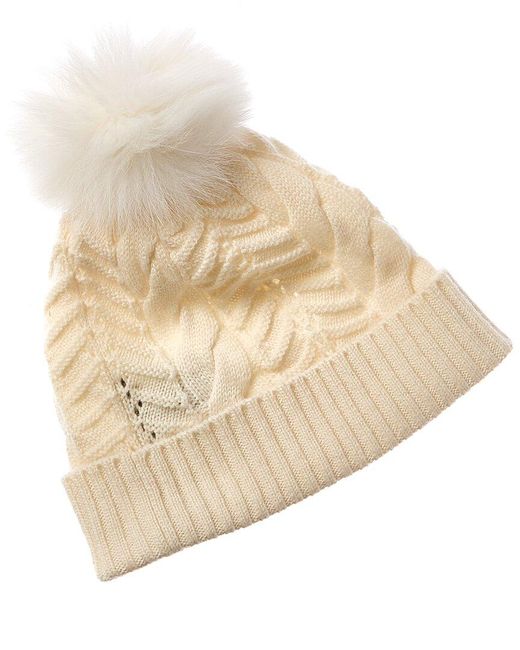 Forte Natural Lux Cable Pompom Wool & Cashmere-blend Hat