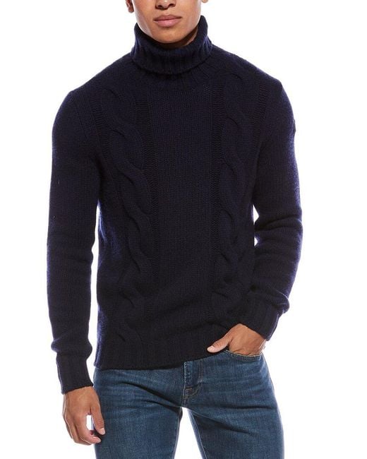 Moncler Blue Wool & Cashmere-blend Turtleneck Sweater for men