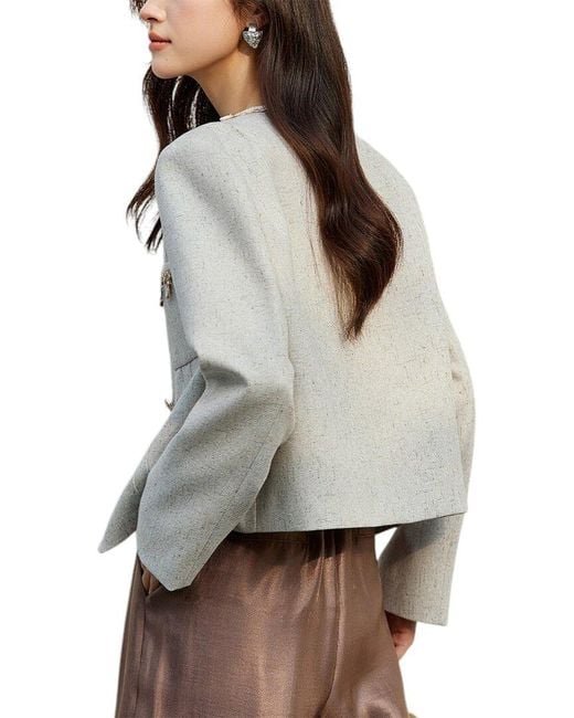 OUNIXUE Gray Blazer