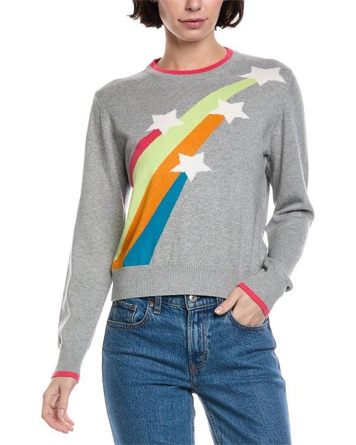 Brodie Cashmere Gray Shooting Star Cashmere-Blend Sweater