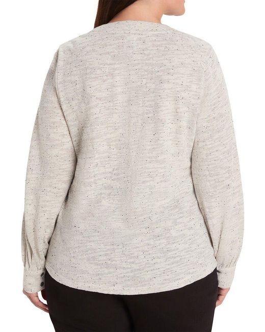 NIC+ZOE White Plus Downtown Sparkle Nep Knit Top
