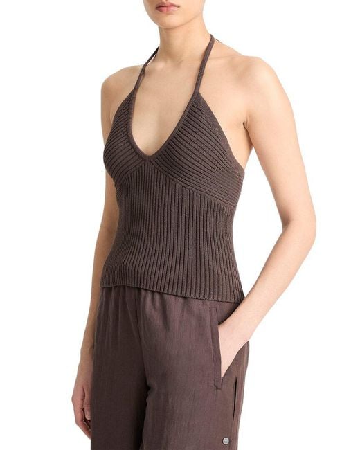 Vince Purple Tie Halter Sweater