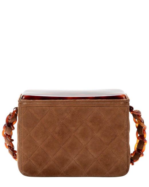 Chanel Brown Limited Edition Quilted Suede Collector'S Edition Trunk Daim Ecaille (Authentic Pre-Owned)