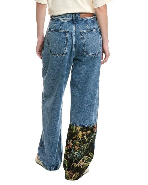 Palm Angels Blue Wide Leg Jean