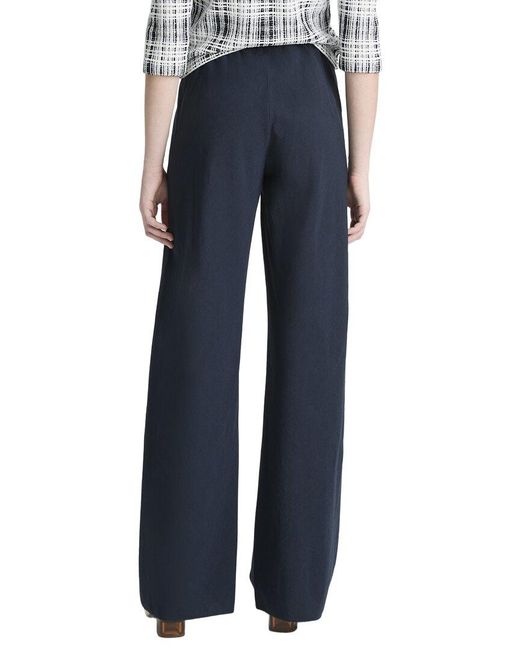 Vince Blue High Waist Bias Linen-Blend Pant