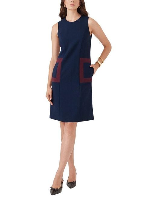J.McLaughlin Blue Wool-Blend Vesper Dress