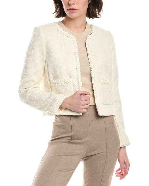 Rag & Bone White Cheyenne Tweed Wool-Blend Jacket