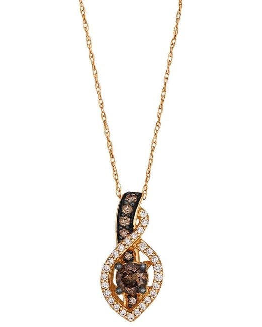 Le Vian Metallic Euphoria Chocolate 14K Rose 0.38 Ct. Tw. Diamond Pendant Necklace