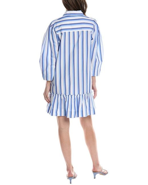 Ganni Blue Mini Shirtdress