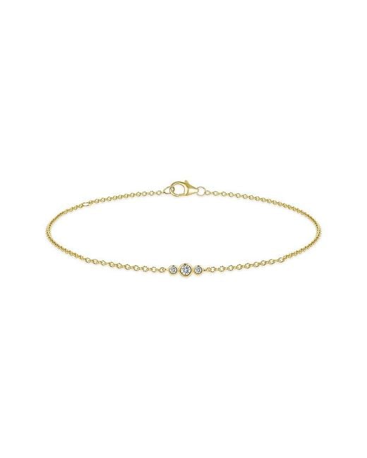 MaxColor White 10K 0.09 Ct. Tw. Lab-Grown Diamond Trio Bracelet