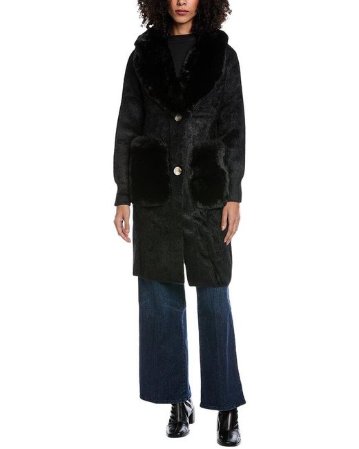 La Fiorentina Black Plush Coat