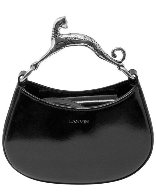 Lanvin Black Patent Leather Mini Top Handle Bag (Authentic Pre-Owned)