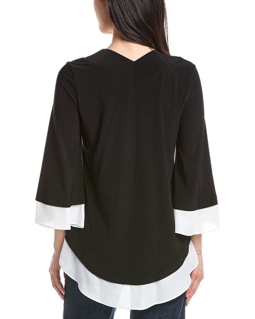 Joseph Ribkoff Black Flare Sleeves Top