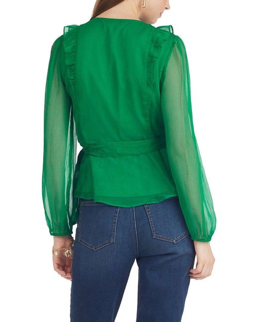 Draper James Green Wrap Top