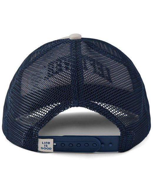 Life Is Good. Blue Trucker Hat for men