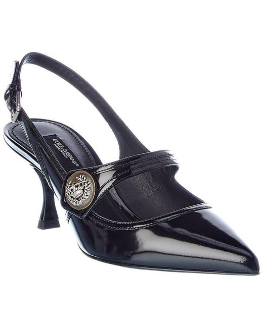 Dolce & Gabbana Blue Leather Slingback Pump