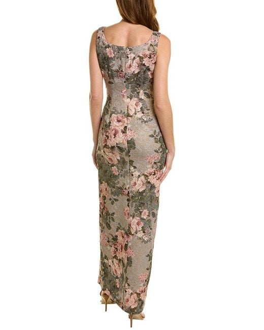 Adrianna Papell Metallic Slim Column Maxi Dress