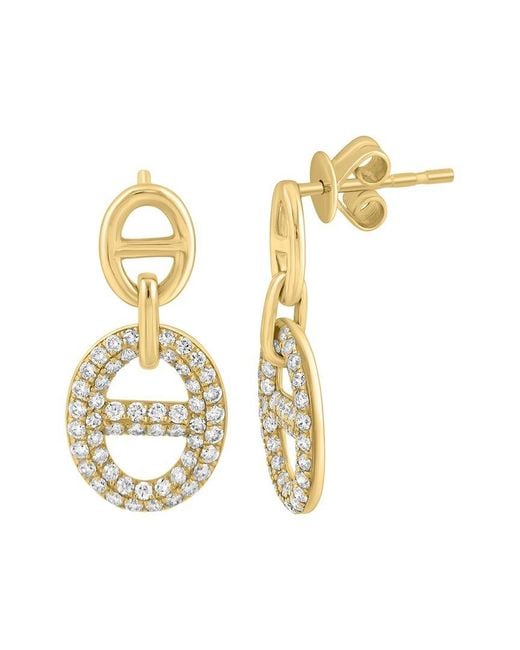 Effy Fine Jewelry Metallic 14K 0.66 Ct. Tw. Diamond Earrings