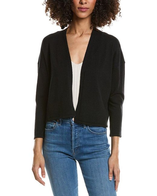 tyler boe Black Silk-Blend Shrug Cardigan
