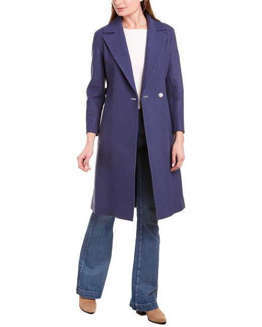 Cinzia Rocca Icons Wool-blend Coat in Blue | Lyst