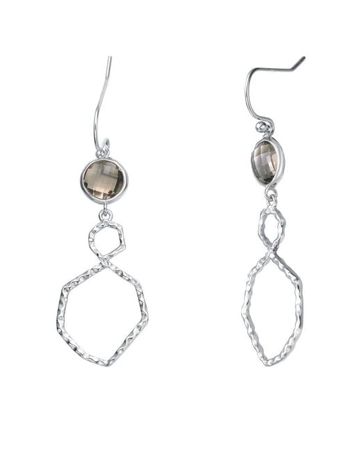 Genevive Jewelry White Silver Cz Earrings