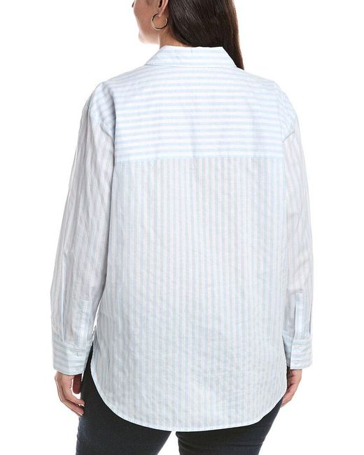 Anne Klein White Plus Drop Shoulder Shirt