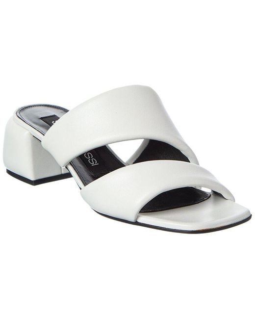 Sergio Rossi White Spongy 45 Leather Sandal