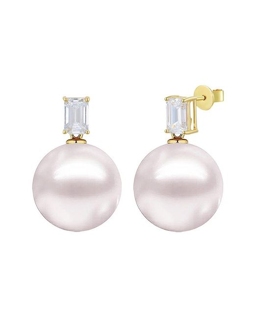 Kai Fine Jewelry Multicolor 14K 1.30 Ct. Tw. Lab-Grown Diamond & 12-13Mm Pearl Earrings