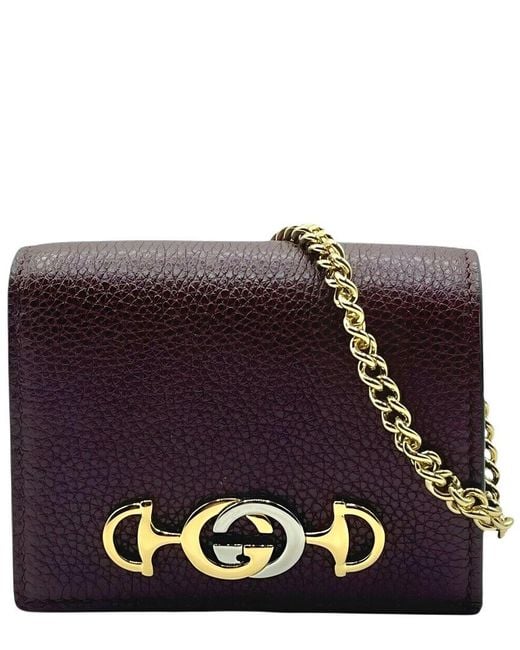 Gucci Purple Leather Bifold Wallet