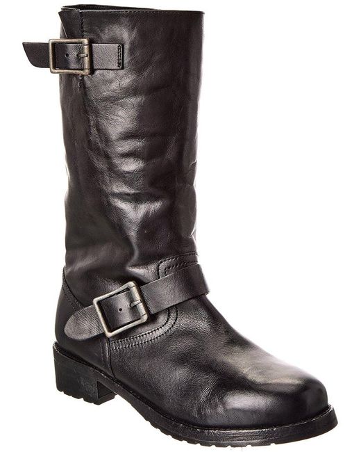 Free People Black Ride Or Die Engineer Leather Boot