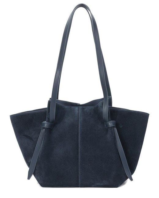 Tiffany & Fred Paris Blue Woven Suede & Leather Shoulder Bag