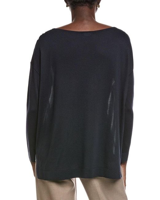 Akris Blue Silk Top