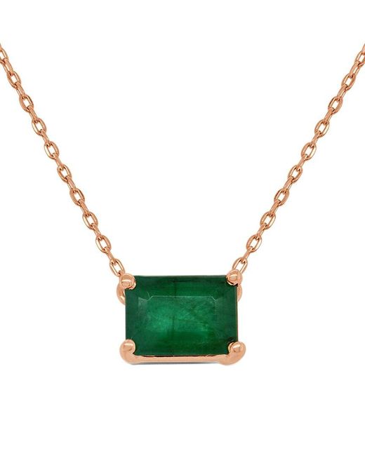 Sabrina Designs Green 14k Rose Gold 0.87 Ct. Tw. Emerald Pendant