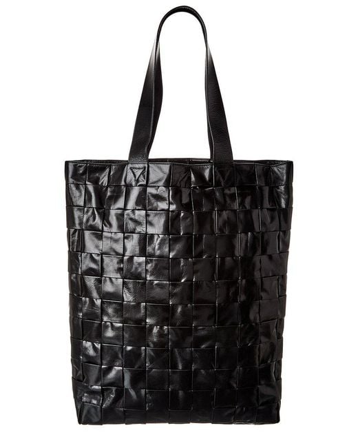 Bottega Veneta Black Maxi Intrecciato Leather Tote for men