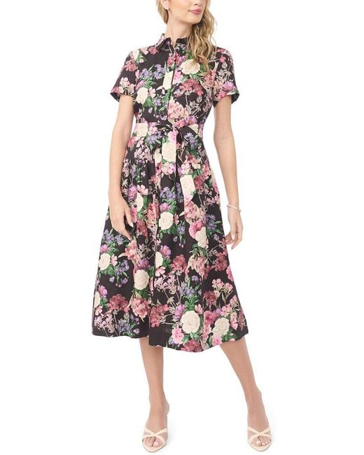 Ted Baker White Charlie Drop Waist Linen Midi Dress
